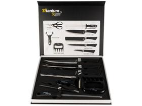 Faca Gourmet Titanium Kit 08Pc Preto 6887