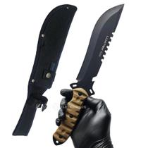 Faca Grande Serra Dupla Multiuso Com 33,5cm Cabo Emborrachado e Com Bainha Resistente SLKA218 Faca Grande Serra Dupla Multiuso Com 33,5cm Cabo Emborrachado e Com Bainha Resistente SLKA218