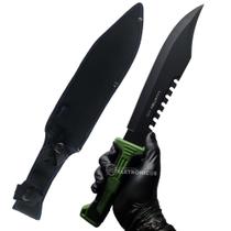 Faca Grande Serra Dupla Multiuso Com 39cm Cabo Emborrachado e Com Bainha Resistente SLKA204