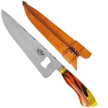 Faca Grossa Picanheira 4mm 10' Cabo Híbrido Artesanal Aço Inox Cirúrgico com Abridor