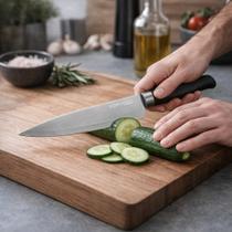Faca Inox 33cm Lâmina Grande Cabo Ergonômico Profissional Cozinha Churrasco Faca Inox 33cm Lâmina Grande Cabo Ergonômico Profissional Cozinha Churrasco