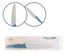 Faca Inox 8 Chef Cabo Turquesa - Novo Azul-turquesa