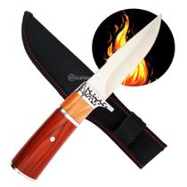 Faca Inox Cabo Madeira Lâmina 11cm, Design Artesanal e Capinha Inclusa K315C