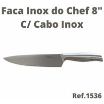 Faca Inox do Chef 8 Polegadas Cabo Inox - Chef Line Faca Inox do Chef 8 Polegadas Cabo Inox - Chef Line