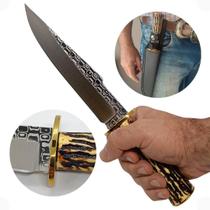 Faca Inox Esportiva Churrasco Picanheira Bainha Pesca Gaucha