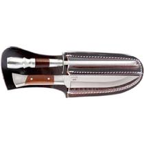 Faca Inox Madeira/Alumínio + Chaira 6 Bainha En