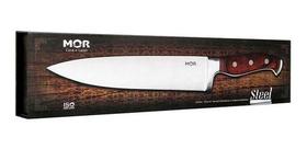 Faca Inox Mor 10 Polegadas Steel Com Cabo De Madeira