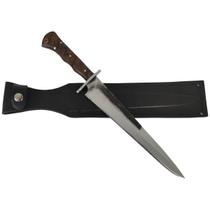 Faca Javalizeira Artesanal Full Tang 10" Aço Carbono 5160 Cabo de Madeira e Bainha de Couro D'Avila