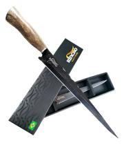 Faca Javalizeira Sangradeira 12pol Carbono 1070 Madeira Cor do cabo:Chocolate Faca Javalizeira Sangradeira 12pol Carbono 1070 Madeira Cor do cabo:Chocolate