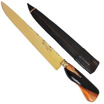 Faca Lâmina Dourada Gold 10' Churrasco Artesanal Aço Inox Gaúcha Cabo Madeira Resina Faca Lâmina Dourada Gold 10' Churrasco Artesanal Aço Inox Gaúcha Cabo Madeira Resina