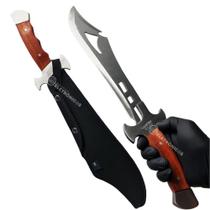 Faca Lâmina Super Amolada 50cm Pescador Corta Limpa Peixe Churrasco Legumes Com Bainha SLKA64