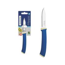 Faca Legumes Frutas Tramontina Felice Lâmina Inox Fio Microsserrilhado Cabo Polipropileno Azul 3 Tramontina