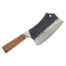 Faca Luxo Cutelo Aço Lâmina Cabo Madeira Corta Osso