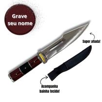 Faca Luxo Fulltang Personalizada Caça E Churrasco Com Bainha