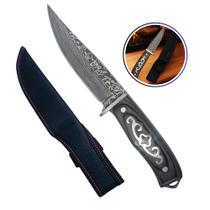 Faca Luxuosa Full Tang Premium Lâmina Aço Inox Cabo Madeira Detalhes Elegantes, Bainha Inclusa B56