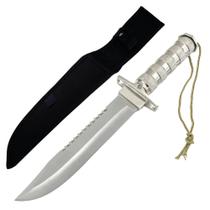 Faca Militar 35cm de Aço Inoxidável, Serra Dupla e Kit de Sobrevivência para Aventura SLKA1