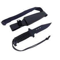 Faca Militar Arkhip Águia 7'' Preta Cabo c/ Corda Bainha
