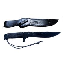Faca Militar Arkhip Pantera Negra Plus 10'' Preta Cabo c/ Corda Bainha