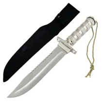 Faca Militar Resistente, com Kit de Sobrevivência, Serra Dupla e Bainha Prática SLKA1