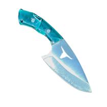 Faca mini campeira de inox 420 boiadeiro com bainha de couro