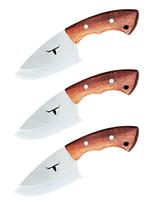 Faca Mini Campeira Unha De Onça Madeira Kit 3 Facas