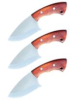 Faca Mini Campeira Unha De Onça Madeira Kit 3 Facas