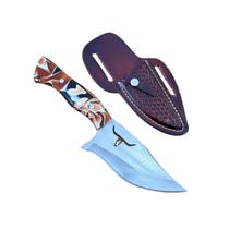 Faca Mini Picanheira Estilo Campeira Bainha em Couro Premium