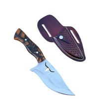 Faca Mini Picanheira Estilo Campeira Bainha em Couro Premium