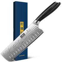 Faca Nakiri HOSHANHO 7 Polegadas, Faca Japonesa de Aço em Pó de Alto Carbono para Legumes, Faca Asiática Multifuncional de Chef com Lâmina Afiada e Cabo Ergonômico