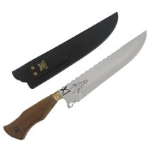 Faca Nossa Senhora Aparecida 10' Artesanal Aço Inox Churrasco Dorso Mosqueado Zanline