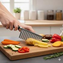 Faca Ondulada Para Legumes Frutas Fatiador Batata Corte Onda