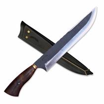 Faca P/ Churrasco Rústica Aço Inox 2mm 10p Cabo De Madeira