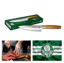 Faca palmeiras aço inox oficial gravada a laser cabo de madeira