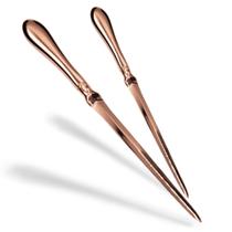 Faca para abrir cartas, mesas incomuns, ouro rosa, metal, pacote com 2