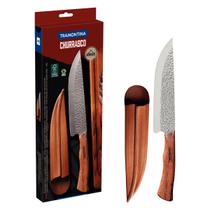 Faca para Carne Tramontina Nômade Aço Inox Cabo Madeira com Bainha de Couro 8" Faca para Carne Tramontina Nômade Aço Inox Cabo Madeira com Bainha de Couro 8"
