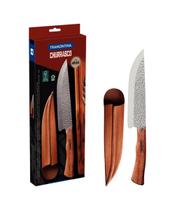 Faca para Carne Tramontina Nômade Inox e Cabo Madeira e Bainha Couro