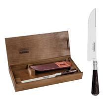 Faca para Carne Tramontina Tropeira 7 Cabo Castanho Polywood com Bainha de Couro e Estojo de Madeira 29899556