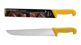 Faca Para Churrascaria Açougueiro 12 Pol. Corneta Pr Amarela