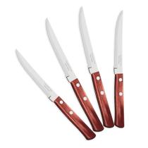 Faca para Churrasco 5"Cabo Polywood Vermelho com 12 Peças 21100475 Tramontina