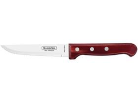 Faca para Churrasco Jumbo Tramontina com Lâmina de Aço Inox e Cabo de Madeira Polywood Vermelho 5"