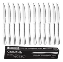 Faca Para Churrasco Linha Euro Kit Com 12 Unidades