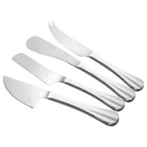 Faca Para Cortar Queijo Inox Conjunto Utensílios 4 Peças Cozinha