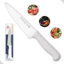 Faca Para Cozinha 6'' Master Chef Carnes Churrasco Cabo Branca Lamina Inox Mundial