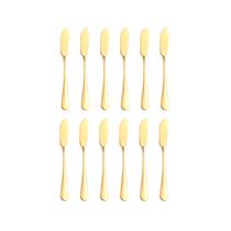 Faca para Manteiga Espatula Pate Aço Inox Dourado Jogo 12un Faca para Manteiga Espatula Pate Aço Inox Dourado Jogo 12un