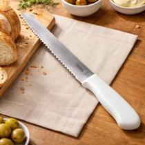 Faca Para Pão 8 De Aço E Cabo De Plástico Anatômico Branco