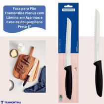 Faca para Pão Tramontina Plenus 8 Aço Inox com Cabo de Polipropileno Preto