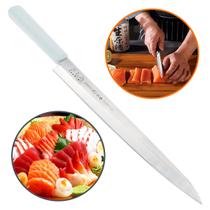 Faca para Sushiman Ambidestro Filetar Sushi Peixes Carnes Legumes N10 Mundial Profissional Tratamento antibactiano