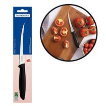 Faca para Tomate Tramontina Plenus Lâmina Inox Corte Perfeito Cabo Preto 5 pol Faca para Tomate Tramontina Plenus Lâmina Inox Corte Perfeito Cabo Preto 5 pol