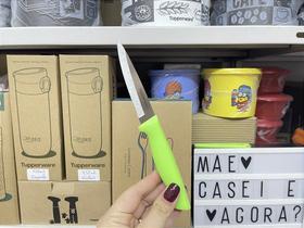 Faca Pequena Verde Neon Tupperware - Utensílio de Cozinha