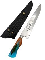 Faca Personalizada Pescador 10" Aço Inox Bainha Cabo Resina